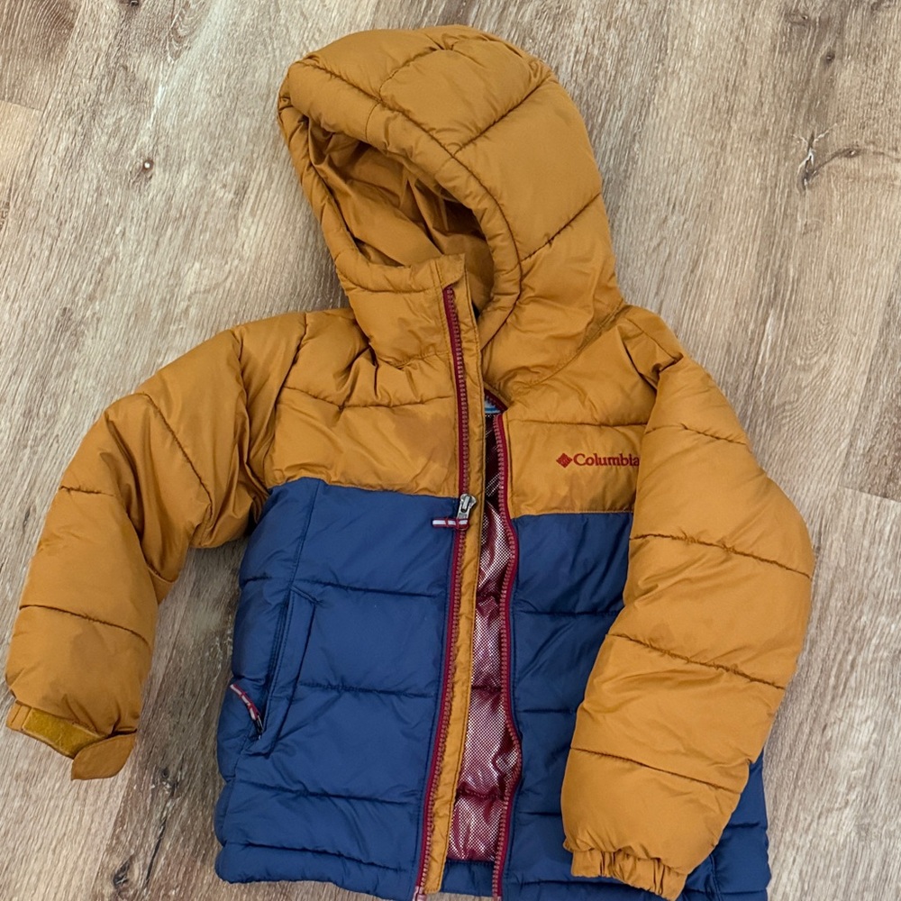 Columbia Kids' Puffer Jacket in Navy and Mustard